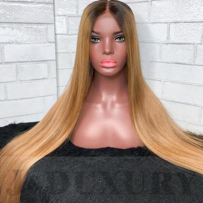 China High Quality Pre Plucked Lace Front Wigs Wholesale 360 ​​Lace Front Wig 1b/27 Silky Straight Brazilian Hair Wigs For Black Women for sale