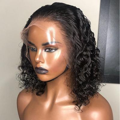 China Wholesale Virgin Cheap Transparent Wig Sellers T Piece Water Wave Virgin Hair Cuticle Aligned Brazilian Hair Pixie Cut Hair Wig for sale