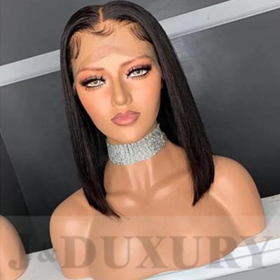 China Brazilian Straight Human Hair Wig Silky Straight Wave Dangle Short Hair Wigs For Black Women Cheap 5x5 Lace Closure HD Lace Front Hair Wig for sale