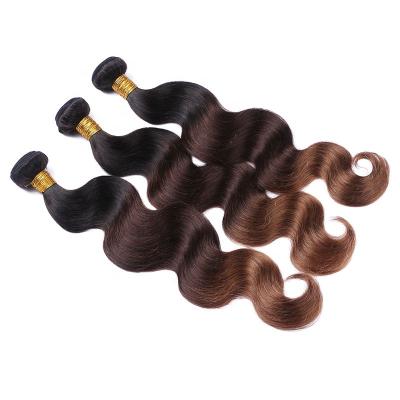 China Ombre 3 Tones Raw Indian Hair Body Wave Hair Virgin Hair Bundles for sale