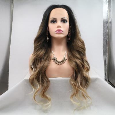 China Body Wave Lace Front Wig 180 Density Blonde Hair Synthetic Lace Wigs For Whiyte Women High Quality Lace Frontal Wig for sale