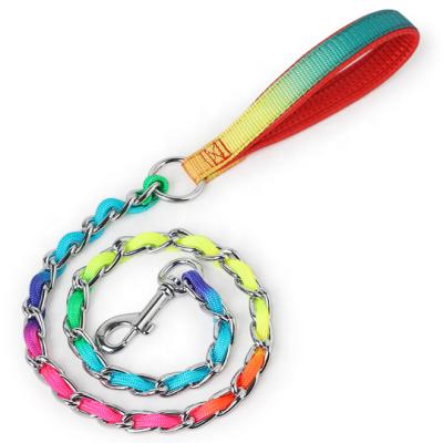 China Direct Selling Viable Chain Factory Colorful Nylon Dog Leash for sale