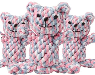 China Viable Wholesale Hot Sale Woven Bear Cotton Rope Dog Toy Pet Supplies for sale