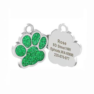 China Multiple Color Custom Logo Blank Paw Shape Custom Aluminum Pet Tag for sale