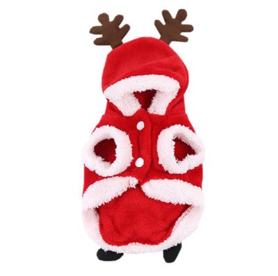 China Sustainable Hot Sale Christmas Apparel Fall / Winter Plus Velvet Cotton Warm Pet Clothes for sale