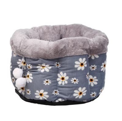 China Wholesale Travel Flannel Sharpening Soft Round Sleep Nest Dogs And Cats Bed for sale