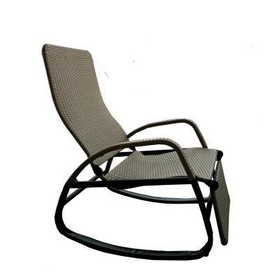 China Traditional Modern Metal Garden Rattan Luxury Camping Rocking Lounge Chair for sale