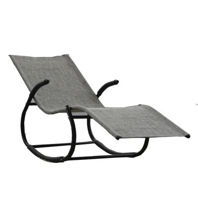 China Modern Heavy Duty Black Reclining Garden Rocking Chair Beach Reclining Folding Outdoor Sun Sofas for sale