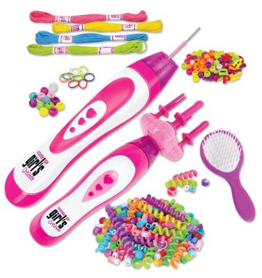 China MBK Eco-friendly Material TOYS Hot Sale Girls DIY Plastic Hair Beader Toys Kid's Hair Braider with Fashion Beads Comb and Hair Braiding Set for sale