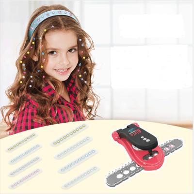 China Kids Educational Toy MBK TOYS Girls Shape Plastic Hair Beader Toys Creative Set DIY Hair Brainding Hair Braider Kit Make Up Toys For Children for sale