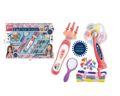 China MBK Eco-friendly Material TOYS New Plastic DIY Hair Beader Toys Girls Hair Braider with Fashion Beads Comb and Hair Beauty Toy Set for sale