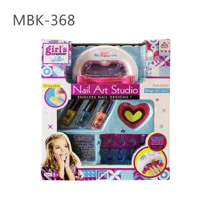 China MBK Safety PLAYS Girls Beauty Toys Pretend To Play Cosmetic Play Makeup Set Nail Polish Toys With Electric Nail Polish Dryer For Kids for sale