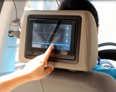 China Embeded in Hoofdsteun 7“ Taxitouch screen Reclame zet aan de Hoofdsteun op Te koop