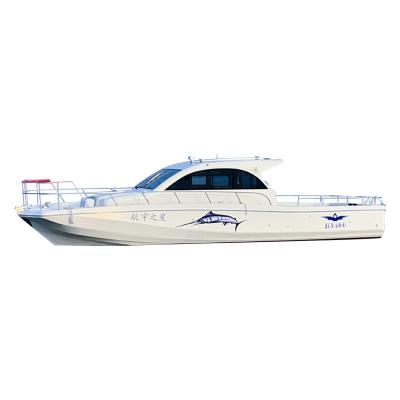 China FiberGlass 46ft Fishing Boat High Speed Boat Fish Detection Radar for sale