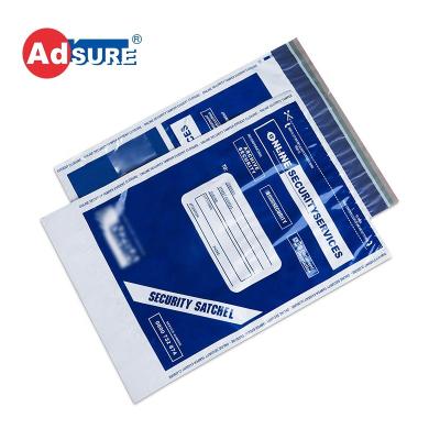 China Custom High Quality Security Company Proofs Biodegradable Tamper Proof Polymer Bags With Double Band for sale