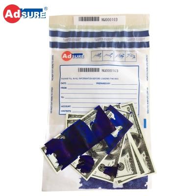 China Leakable Banking Custom Ink Security Bank Deposit Bags For Cash In Transit for sale