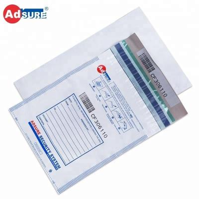 China Mass Produced Disposable Custom Plastic LDPE Clear Tamper Bags 10 x 13 INCH / Tamper Evident Security Money Wraps Bags for sale