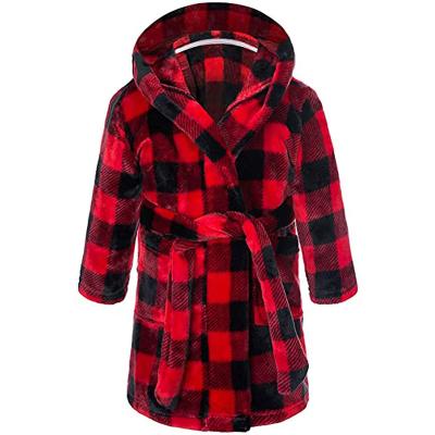 China Anti-wrinkle Kids Hooded Robes Soft Plush Fleece Pajamas Sleepwear for Boys and Girls for sale