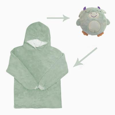 China Hot Selling Kid Hoodie Anti-shrink Animal Blanket Hoodie Custom Sweatshirt Fleece Blankets for sale