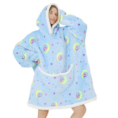 China Anti-Wrinkle Sherpa Plush Cozy Warm Giant Hug Hoodie With Front Pocket One Size for sale