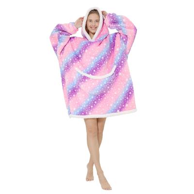 China Super Soft Warm Comfortable Fleece Anti-wrinkle Plush Sheathed Large TV Throws Wrap Robe Blanket For Adult for sale