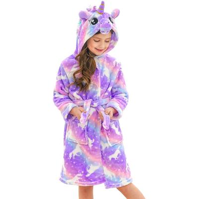 China Hot Selling Amazon Unicorn Thermal Soft Hooded Bathrobe For Girls Gifts for sale