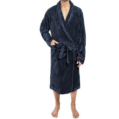 China QUICK DRY Mens Microfiber Plush Long Sleeve Shawl Collar Maxi Dress With Satin Trim for sale