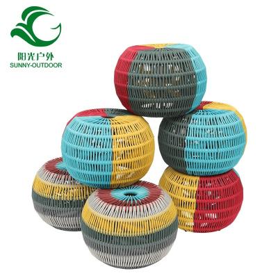 China Weather Resistant Outdoor Furniture Set Colorful Woven Rope Garden Chair New Design for sale