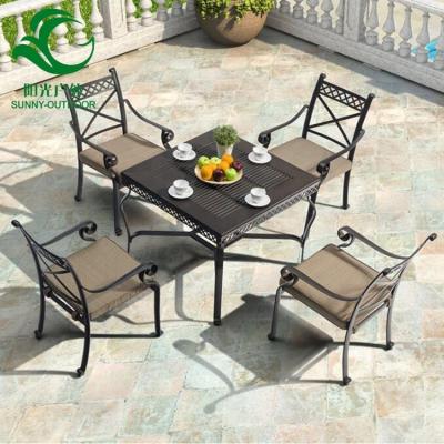 China Chair Aluminum Dining Table Modern Set 4 Chairs Set For Restaurant for sale