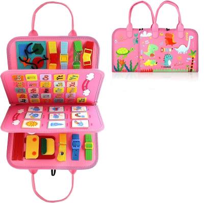 China Eductional Preschool Toys Wholesale Customized Customized Eco Friendly Foldable Bag Felt Baby Busy Basic Skills Kids Board Educational Toys for sale