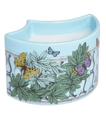 China Custom Blue Animal Pattern Decal Butterfly Style Weddings Spring Gift Box Packaging with Ceramic Fragrance Diffuser Lid Glass Sce for sale