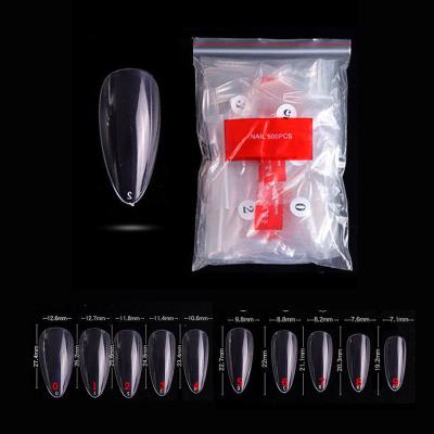 China Eco-friendly Material And Easy Apply 500 Pcs Professional Transparent Coffin Long False Nail Tips Full Cover Artificial Finger Free False Nails for sale