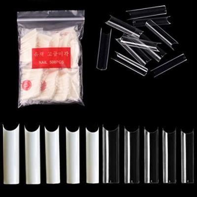 China XXL Design XXL Extra Long Straight Long Square Tips French Half C Curve Cover False Nails 500 pcs for sale