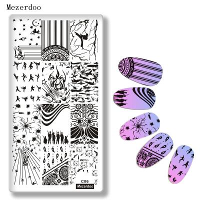 China Nail Polish War Theme Stainless Steel Nail Stamping Plates Soldier Bullet Marks Patterns Nail Art Stamp Manicure Tools for sale