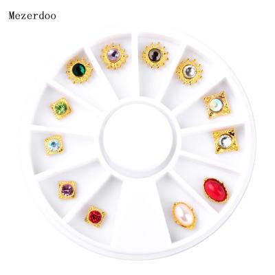 China 3d shinning Rainbow Gem Rhinestone Nail Art Jewelry Gold Charm 3D Rhinestones DIY Women Nail Decorations Manicure Tools for sale