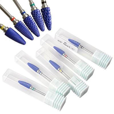 China Blue Ceramic Nail Drill Bit Nail Drill Bit For Salon Ceramic Electric Drill Machine Manicure Cutter Nail Files Tool Nail Accessory for sale