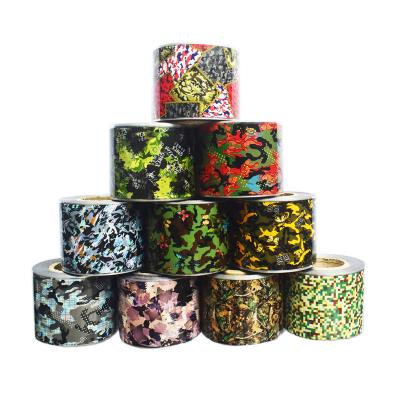 China Eco-friendly Material And Easy Apply 10Rolls 50M*4CM Nail Art Wraps Butterfly Camouflage Nail Foil Designer for sale