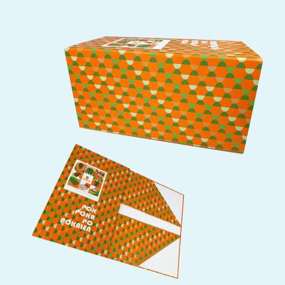 China Recyclable Magnet Collapsible Clamshell Orange Folding Box For Fresh Storage Birthday Gift Skin Care Products Perfume Storage Cardboard wh for sale