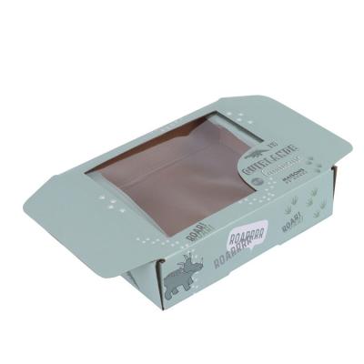 China Recyclable Custom Decoracion De Flores Para Wine Paper Pastry Packaging Gift Box White Card Bronzing Window Plane Transparent Color Box for sale