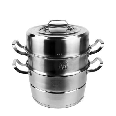 China Sustainable Kitchen Cookware Set Stainless Steel Steamer Pot With Visible Lid for sale