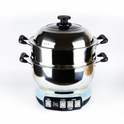 China Multifunctional Electric Steam Pot Hotel Food Hot Pot Pan With Layer 28cm for sale