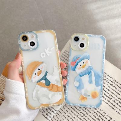 China Soft Cute Duck Case For iphone 13 12 11 pro XR Max X XS 7 8 Plus Cute Cheap Cover for sale