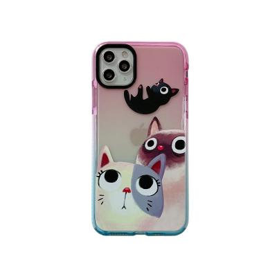 China Anti-slip cute cat phone case for iphone 13 pro funny apple 12 mini 11 x xr 8 max plus 7 for sale