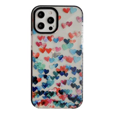 China Anti-Slip Phone Case for iphone korean style colorful heart like 13 pro apple 12 max plus 7 mini 11 x xr 8 for sale