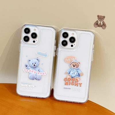 China Teddy Bear Tide Brand Soft Cute Case For iphone 13 12 11 pro XR Max X XS 7 8 Plus Cute Cover for sale