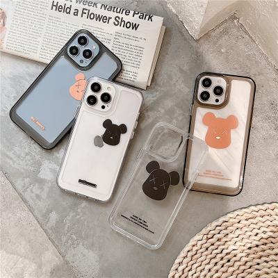 China Transparent Space Soft Shell Cartoon Bear Hard Case For iphone 13 12 11 pro XR Max X XS 7 8 plus cute cover device for sale