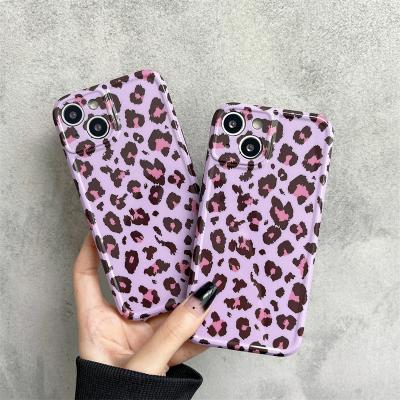 China Contrast Color Leopard Print Soft Case For iphone 13 12 11 pro XR Max X XS 7 8 Plus Cute Cover Device for sale