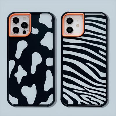 China Soft Cold Wind Cow Pattern Zebra Embossed Case For iPhone 13 12 11 Pro Max XR X XS 7 8 Plus Cute Cover Device for sale