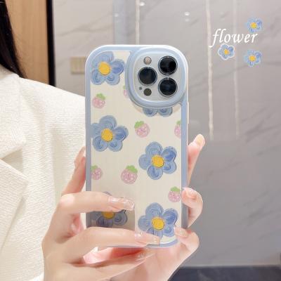 China Soft Strawberry Flowers Painted Soft Case For iphone 13 12 11 Pro Max XR X XS 7 8 Plus Cute Cheap Cover for sale