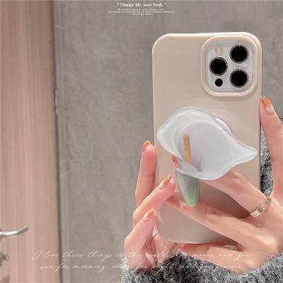 China Simple Soft Niche Flower Stand Case For iphone 13 12 11 pro XR Max X XS 7 8 Plus Cute Cheap Cover for sale